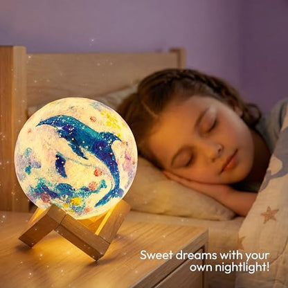 Klever Kits DIY 3D Moon Night Light, Paint Your Own Moon Lamp Kit Galaxy Lamp Arts and Crafts Kit, School Activities, Birthday Gifts for Kids Girls Boys - style: Moon