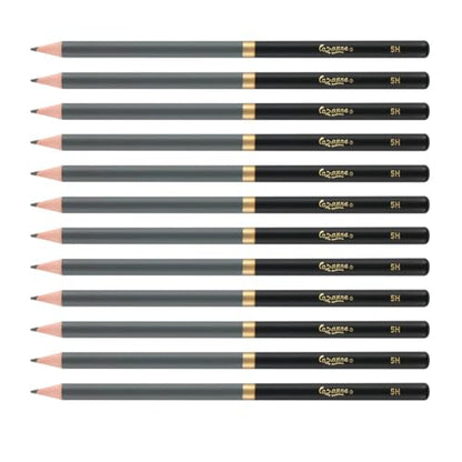 Cezanne Graphite Drawing Pencils Set - 5H, Set of 12 Break-Resistant Graphite Lead, Easy-to-Sharpen Sketch Pencils, Master Artist Quality Graphite Pencils for Technical and Artistic Drawing - color: 5H, size: Set of 12