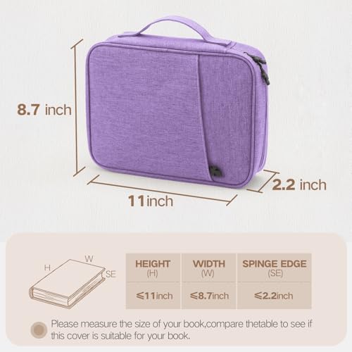 Bible Cover Bag With For Women Men Scripture Study Carrying Book Cover - color: violet
