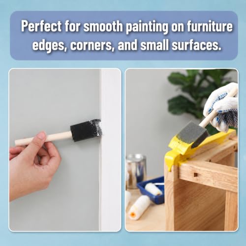 Bates- Paint Roller Kit, 25 pcs, Small Paint Roller Set with 2" Microfiber Sleeves & Frames, Trays with Liners and Foam Brushes for Small Touch Ups, Wall, Cabinet, House Painting Supplies