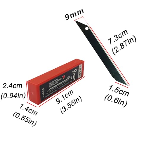100Pcs Utility Knife Blades 30 Degree 9mm Snap Off Blades,Art Knife Replacement Carbon Steel Blades for Arts,Crafts,Carton,Box,Paper and Window Tint Cutting