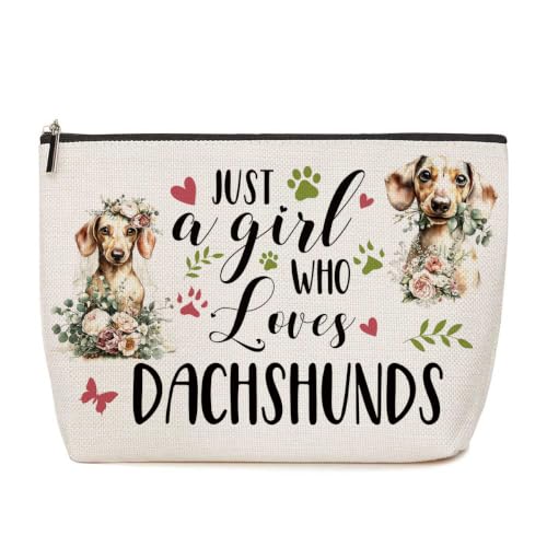 Lovdazzles Dachshund Gifts for Girls Makeup Bag Funny Animal Cosmetic Bag - color: Multicolor 1767