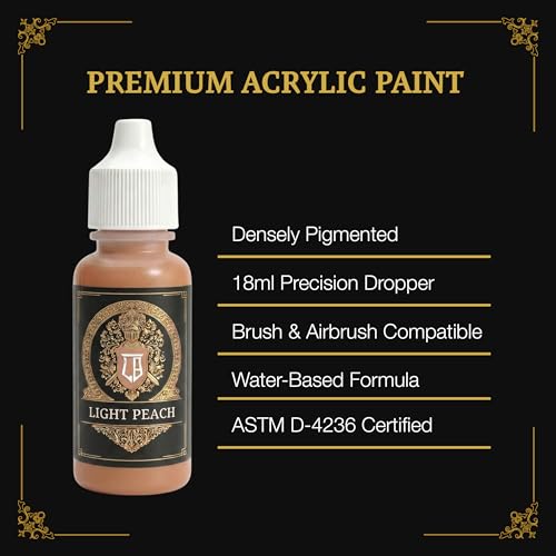 Ludus Bellum Miniature Paint Light Peach Color 18ml Dropper Bottle | Professional Acrylic Paint for Miniatures & Models, Provides Quality Acrylic Tones and Shades for Warhammer 40K D&D Figures - color: Light Peach