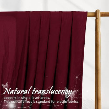 Manyshofu Burgundy Mesh Fabric by The Yard 4-Way Stretch, 60 Wide (1 Yard) - color: Burgundy, size: 1 Yard