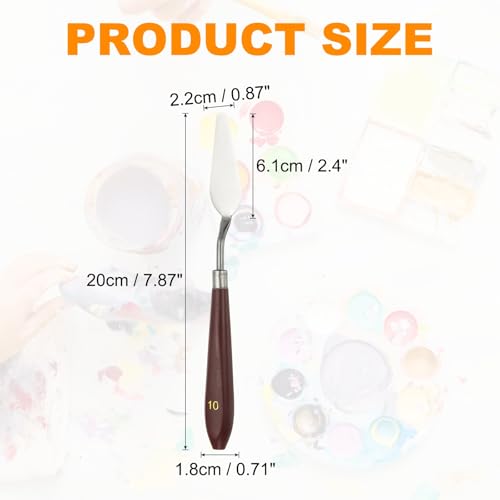 HARFINGTON Palette Knife Painting Tool 2.4" x 0.87" Stainless Steel Art Spatula Pallet Knives Scrapers Tools with Plastic Handle for Acrylic Oil Canvas Mixing Spreading, Red/Silver - size: 2.4" x 0.87"