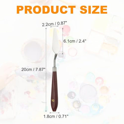 HARFINGTON Palette Knife Painting Tool 2.4" x 0.87" Stainless Steel Art Spatula Pallet Knives Scrapers Tools with Plastic Handle for Acrylic Oil Canvas Mixing Spreading, Red/Silver - size: 2.4" x 0.87"