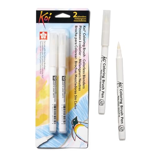 SAKURA XBR-Blend 2-Piece Blister Card Koi Colorless Blender Set | Watercolor Brush Pen Set, Blends and Layers Colors Smoothly, Odorless Water-Based Ink - color: Blender 2pk
