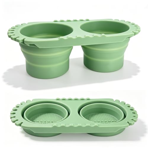 Paint Brush Cleaner Foldable Silicone Cleaning Container 8.8x4.2in, Brush Washing Station for Acrylic Oil Watercolor Painting, Artist Cleaner Tool for Students & Artists, Gift, Green - color: Green