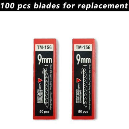 100Pcs Utility Knife Blades 30 Degree 9mm Snap Off Blades,Art Knife Replacement Carbon Steel Blades for Arts,Crafts,Carton,Box,Paper and Window Tint Cutting