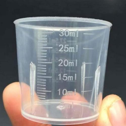 30ml Plastic Liquid Measuring Cups - Mini Clear Kitchen Medicine Cups Transparent Labs Graduated Beakers Baking Cooking Home Lab Measure Tool (10 Packs,1oz,Transparent) - color: 10 Pcs