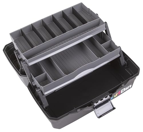 ArtBin 6892AG 2-Tray Art Supply Box, Portable Art & Craft Organizer with Lift-Up Trays, [1] Plastic Storage Case, Gray/Black - style: Two Tray
