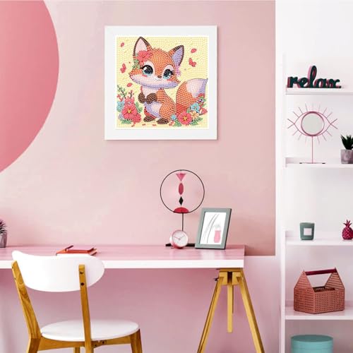 Arttoplus Fox Diamond Art Painting Kits for Kids with Frame 7x7 inch - color: CC979-US