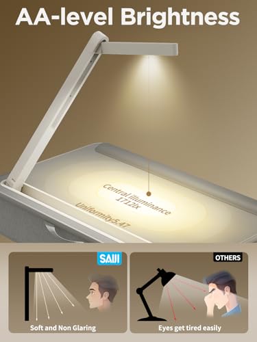 SAIJI Lap Desk with LED Light, Portable Laptop Tray with Cushion - color: Gray