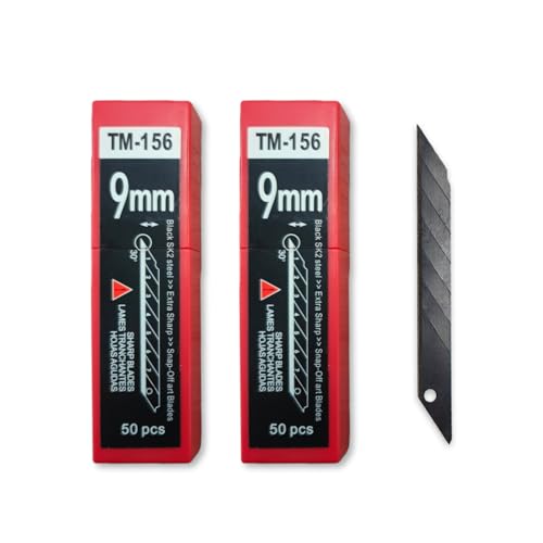 100Pcs Utility Knife Blades 30 Degree 9mm Snap Off Blades,Art Knife Replacement Carbon Steel Blades for Arts,Crafts,Carton,Box,Paper and Window Tint Cutting