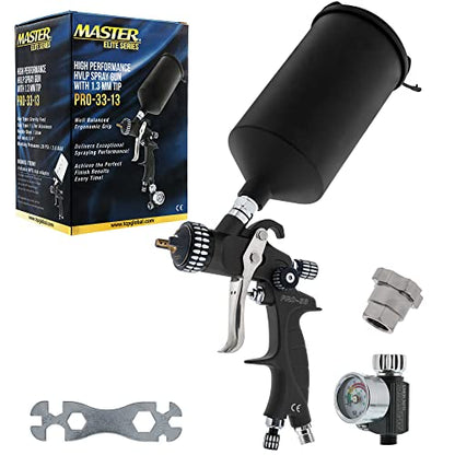 Master Elite High Performance PRO-33 HVLP Paint Sprayer Gun with 1.3mm Tip - size: 1.3mm