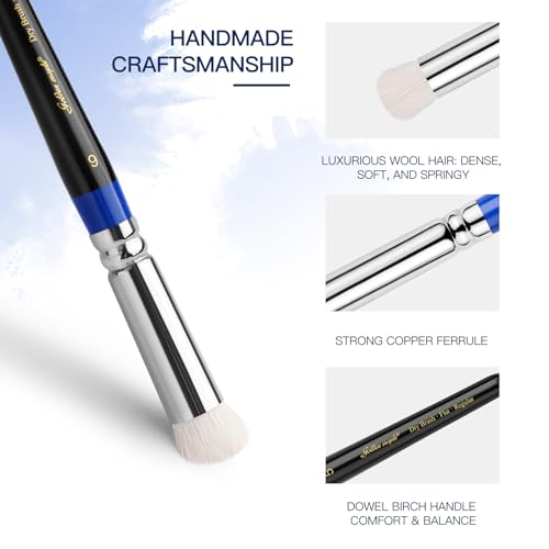 Golden Maple Dry Brushes for Miniature Painting - 6PC Drybrush Set Miniature Dry Brush for Model, Tabletop Wargames Miniature Acrylic Oil Painting, Blue - color: Blue