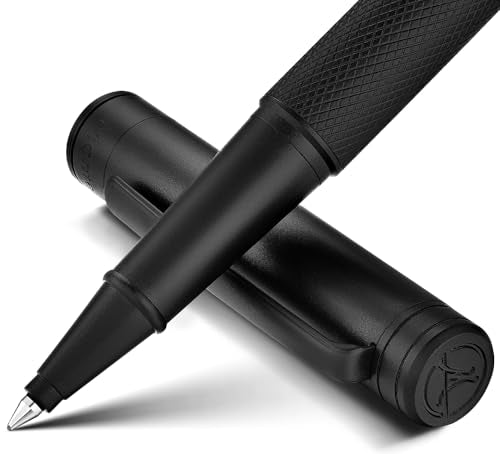 MCNTEIK Matte Black Forest Rollerball Pen, Luxury Pen with Schmidt Black Ink Refill, Fancy Pen Gift Set for Men & Women, Business Signature, Executive, Office, Nice Fancy Designer Pens - color: Black