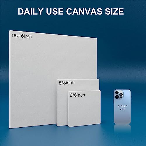 Stretched Canvases for Painting 16x16 Inch 4-Pack, 10 oz Triple Primed Acid-Free 100% Cotton Blank Canvas, Square Canvas for Oil Paint Acrylics Pouring & Wet Art Media, Pour Painting - size: 16"x16"(4-Pack), style: Studio