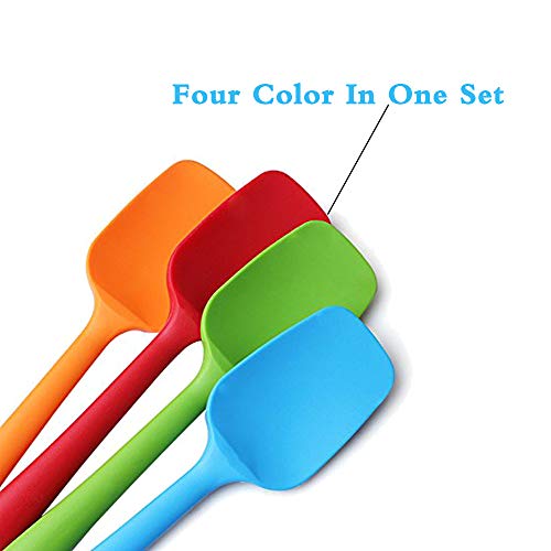 4 Piece Silicone Spatulas Heat Resistant 11inch Large Rubber Spatulas for Baking, Cooking, and Mixing Non-Stick Flexible Seamless Spatula with Stainless Steel Core - size: large
