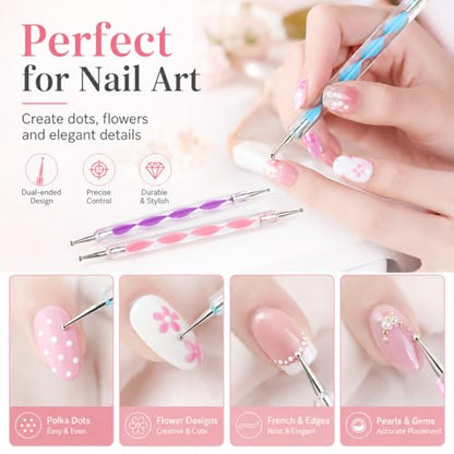 ABenkle 10Pcs Art Dotting Tools for Nail Art, Ball Tip Clay Tools Sculpting Pattern Tracing Stylus, Ball Embossing Stylu for Drawing,Painting Rocks Mandalas,Art Dot Tools