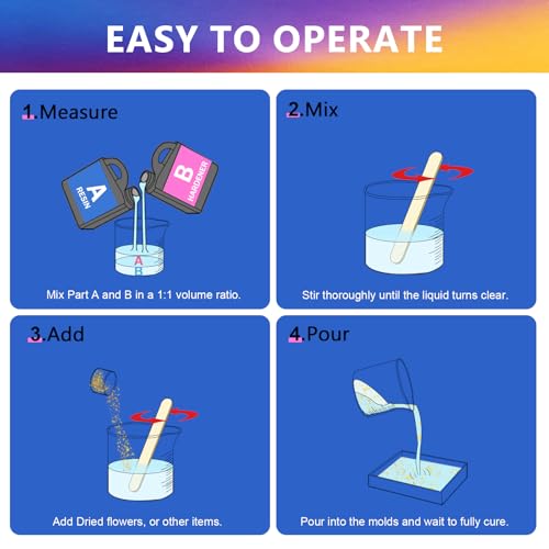 KISREL Epoxy Resin Kit for Beginners, Resin Kit with Molds, 16OZ Keychain Mold Resin Kit with Hole, 25-Cavity Clear Epoxy Resin with Silicone Earring Molds Ideal for Making Keychains, Craft Works - size: 16oz Key Chain Kit
