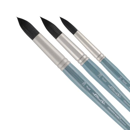 Creative Mark Mimik Professional Watercolor Brushes - XL Round Set of 3 - Synthetic Squirrel Hair - Natural Bristle Artist Brushes for Watercolors, Gouache & Acrylics