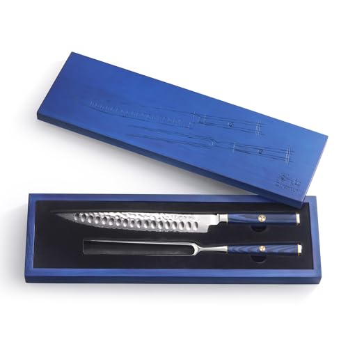 Cangshan KITA Series 2-Piece Carving Set With Ash Wood Box, High Carbon X-7 Damascus Steel, 501516 (2pc)
