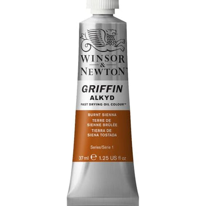 Winsor & Newton Griffin Alkyd Fast Drying Oil Paint, Burnt Sienna | Fast-Drying Oil Paint, Ideal for Thick Impasto Techniques & Underpainting, Slightly More Fluid than Traditional Oils - color: Burnt Sienna, style: 1.25-oz Tube