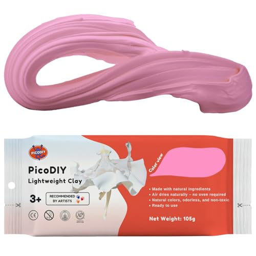 Air Dry Clay Lightweight, Flexible Modeling Clay for Adults Arts and Crafts | Professional & Moldable, Soft & No-Stick, Polymer Clay for Sculpting, Molding,Anime Figures,Making Costumes,DIY Projects - color: Pink