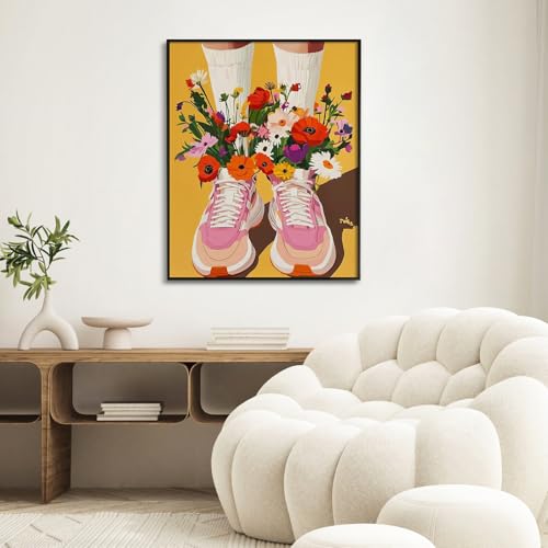 Paint by Numbers Kit for Adults, Sneakers DIY Painting Kit, 16x20 Inch - color: CYOP1P09