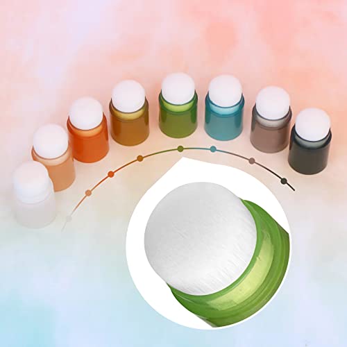 Yoseng 8 Pcs Blending Brushes for Card Making,Card Making Supplies,Finger Blending Brushes Daubers with Storage Box,Crafter Color Coded Handles Ink Blender Tool,Brush Head Diameter 0.77 Inch(Dark) - color: Dark Colour