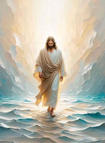 BAWKENTON Jesus Paint by Numbers kit for Adults and Kids | Religious Christian Painting by Number Kits On Canvas, Number Artist Paint by Number Kit DIY, Home Wall Decor, Gifts 12X16in - color: YH02478