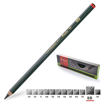 Pasler Professional Graphic Sketching Drawing Pencils 12 Count (8B) - style: 8B