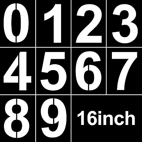 16 Inch Large Number Stencils - Reusable Plastic Digital Stencils for Cake, Address, Painting - size: 16 Inch