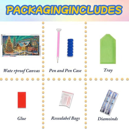 Extra Large Diamond Art Kits for Adults, 5D Diamond Painting Kits 28x16 In - color: Christmas Large Diamond Painting