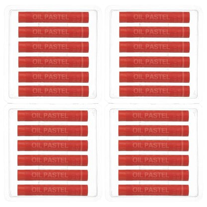 PATIKIL Vermilion Oil Pastels, 24Pcs Soft Oil Crayons Creamy Pastels Stick Art Supplies for Art Painting Drawing Blending Graffiti for Drawing Beginners Artists - color: Vermilion