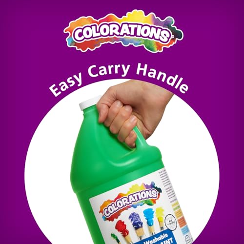 Colorations Paraben-Free Washable Black Tempera Paint for Kids, 1 Gallon | Vibrant, Non-Toxic and Made in the USA, Classroom Must Haves, Bulk Arts & Crafts Supplies - color: Black