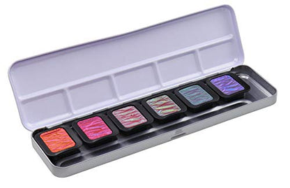 Finetec F7003 Metal Paint Box, 6 Opaque Premium Pearlescent Colours Flip-Flop, 6 Colours, 1 Piece (1 Pack) - style: Flip - Flop