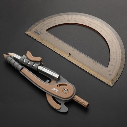 Mr. Pen- Geometry Compass and Protractor Set, 6 Inch Compass - color: Dwarf Pony Brown, size: 1 Set