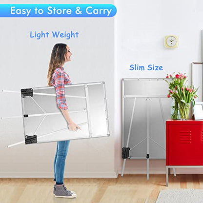 Maxtek Easel Whiteboard 40 x 28 in, Stand Tripod with Height Adjustable | Magnetic Dry Erase Surface, Flipchart Stand, Portable Tripod Easel for Office, Teaching, Home and Classroom - style: 40x28 White