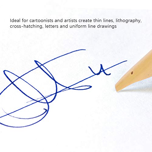5pcs Calligraphy Dip Pen Calligraphy Pens for Writing | Comic Pen Nib Set for English Writing, Calligraphy, Painting, Drawing (Natural bamboo tip set)
