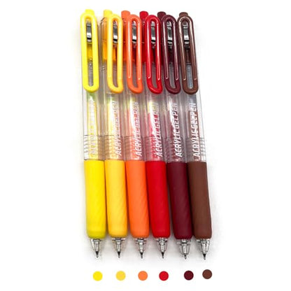 6 Colors 0.7mm Fine Pointed Acrylic Gel Pen Set,Vitality Warm | Fit for Drawing Creation, Daily Painting, Coloring, Card Making, Journaling - color: Gold