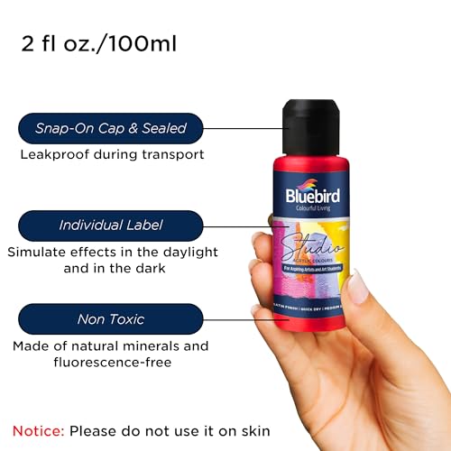 BLUEBIRD Studio Acrylic Paints, Neon Colors, 6-Pack 3.4 Fl Oz each, Basic Acrylic Paint For DIY Crafts & Beginner Artists - color: NEON COLORS, (6-Pack, 3.4 Fl Oz each)