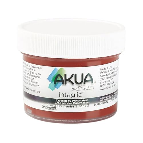 Akua Intaglio Water-Based Ink, 2-Ounce Jar, Burnt Sienna - color: Burnt Sienna, size: 2 fl oz