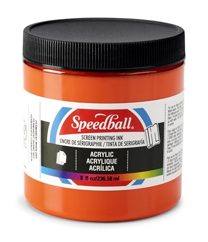 Speedball 004624 Acrylic Screen Printing Ink, 8 fl. oz., Orange - color: Orange