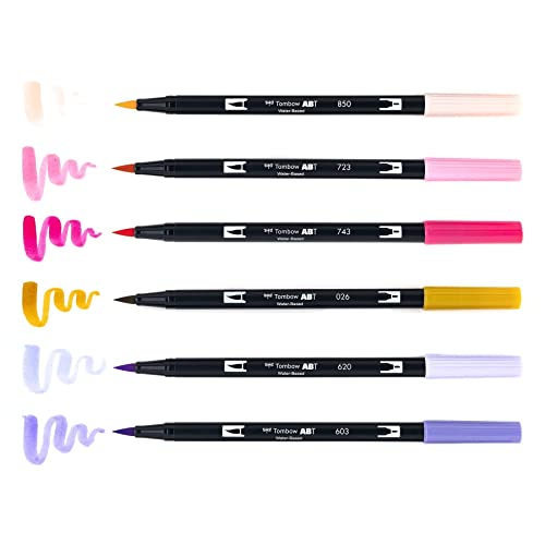 Tombow 56228 Dual Brush Pen Art Markers Sweetheart, Portrait, 1 Count (Pack of 6)