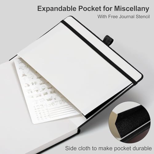 AHGXG Dotted Journal, 150 GSM Paper, 128 Pages, A5 (5.7'' X 8.3'') - color: Black, style: A5-Dotted-150G