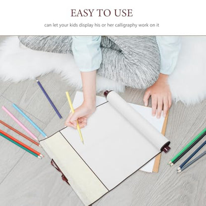 EXCEART Chinese Calligraphy Scroll 3pcs Blank Rice Paper Scrolls Painting Supply for Calligraphy Drawing Handmade White Four Feet Scrolls - color: White