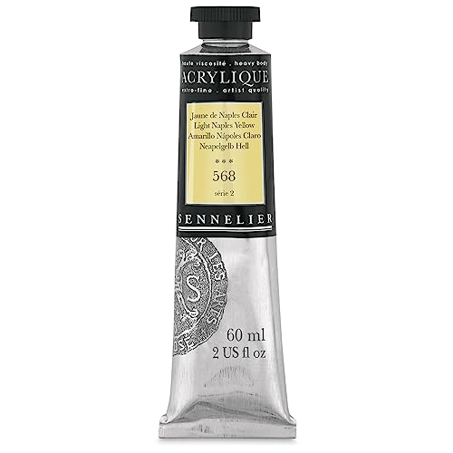 Sennelier Extra-Fine Artists' Acrylic, 60ml, Light Naples Yellow S2, 2.02 Fl Oz (Pack of 1) - color: Light Naples Yellow S2, size: 2 Fl Oz (Pack of 1)