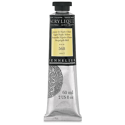 Sennelier Extra-Fine Artists' Acrylic, 60ml, Light Naples Yellow S2, 2.02 Fl Oz (Pack of 1) - color: Light Naples Yellow S2, size: 2 Fl Oz (Pack of 1)